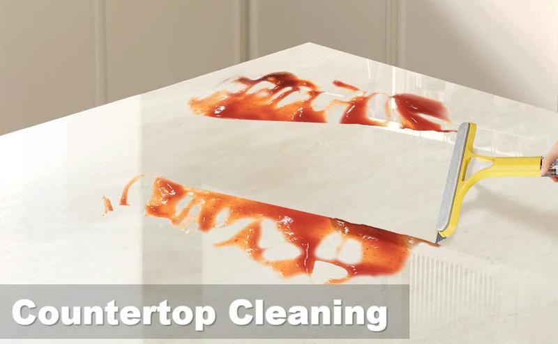 3 in 1 Window Cleaning Scraper 2025 New Squeegee for Shower Glass with Spray Function for Glass Doors Mirrors PE TPR Material Yellow White 21.5cm x 25.7cm All Purpose Cleaner Tool