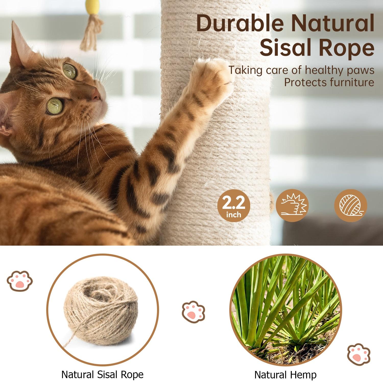 BestOffice 54/70in Cat Tree Tower Multi-Level Durable Sisal Scratching Post Cozy Fun Jumping Platform Space Saving Condo Play House for Indoor Cats Home Vertical Scratcher Portable