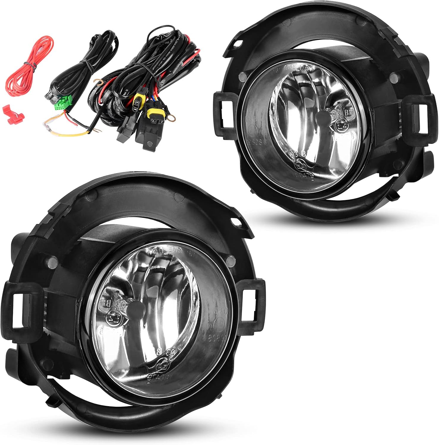 YITAMOTOR Fog Lights Compatible with 2005-2015 Xterra & 2010-2019 Frontier Fog Lamps, with H11 12V 55W Bulbs,Wiring Harness and Switch