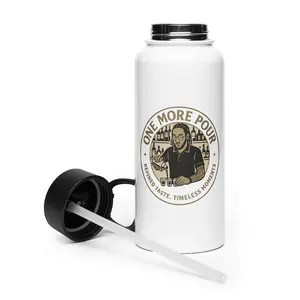 O.M.P. Logo Stainless Steel Water Bottle with a Straw Lid