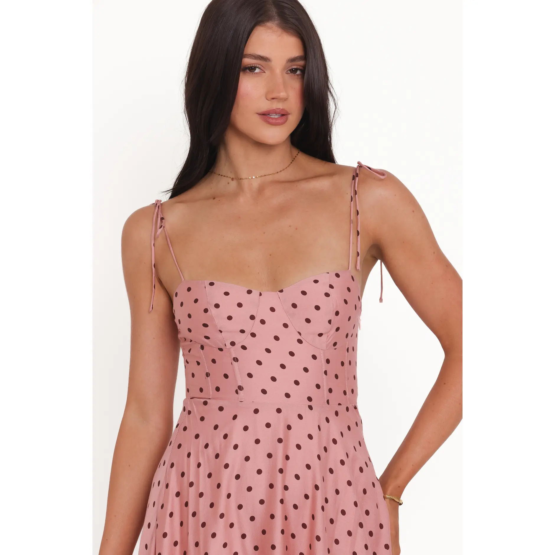 ayana backless mini dress in polka black Modal Open-Back Long-Sleeve Mini Dress in Black - XXL main image 0