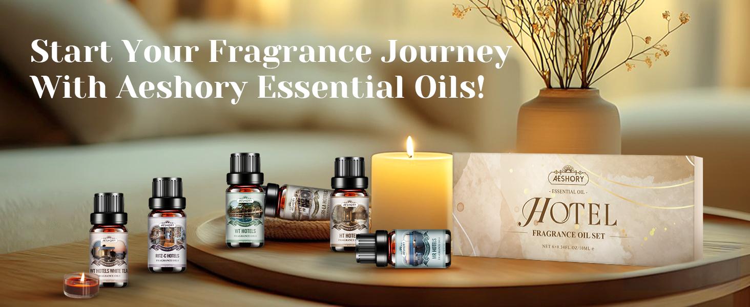 Aeshory Essential Oil Collection 6 Bottles of 6 Essential Oil Blends for Diffusers Candles Soap Making Aroma Perfume Scented Liquid for Enhancing Your Environment