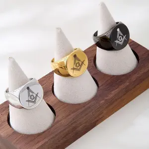 Masonic Seal Ring | 18K Gold Stainless Steel – Classic Round Design, Symbol of Brotherhood, Simple Yet Powerful Statement Ring 🔱✨