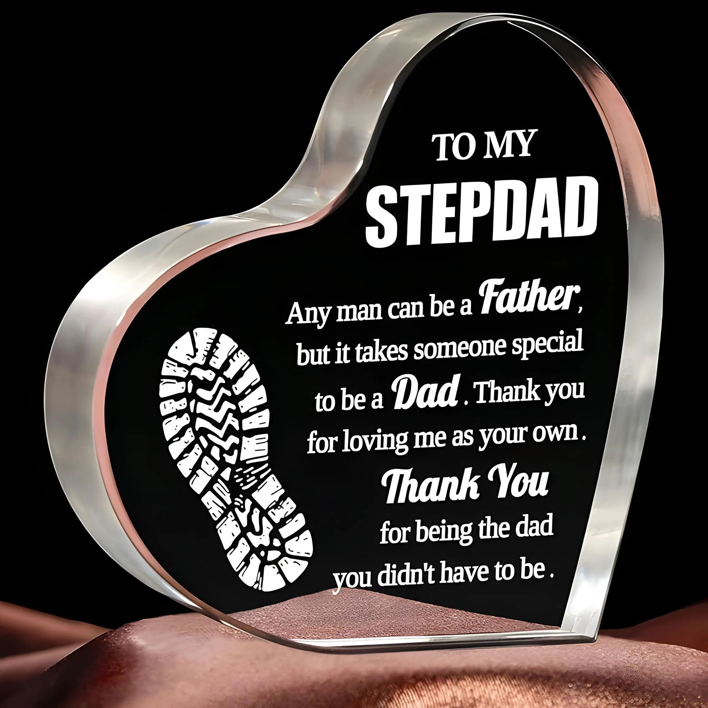 Acrylic Heart Shaped Stepdad Gift, Stepdad Birthday Gift, Stepdad Present, Fathers Day Gift for Stepdad, Home Decor, Gift for Stepdad, Signs, Heart Plaque, Decorative Plaque, Acrylic Signage Plaque