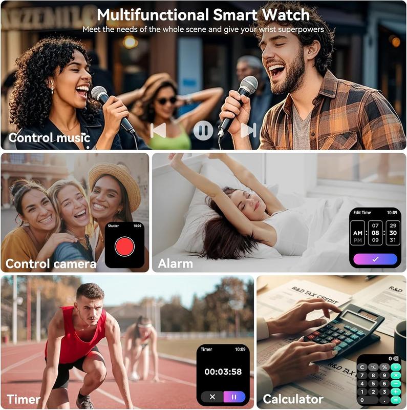 Smart Watch for Men Women Compatible with iOS Android Phone, 1.83" Full Touchscreen IP68 Waterproof Smartwatch,Fitness Tracker with Make/Recive Call 100+ Sport Modes Heart Rate/Sleep Monitor