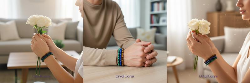 Protect Your Energy Healing Crystal Bracelet Stack | 4mm Protection Stone Beads | Unisex Jewelry for Men & Women Stackable