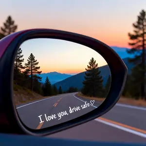 Car Rearview Mirror Sticker, 4 Counts I Love You Drive Safe Car Mirror Decal, Vinyl Decal for Car, Universal Car Interior Accessories