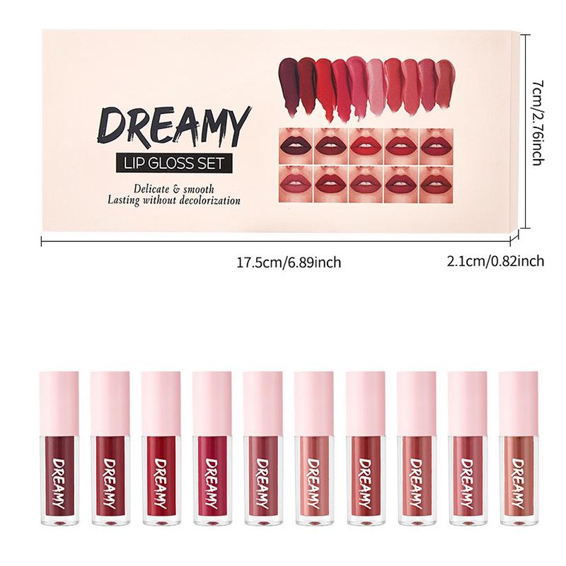 Dreamy Glossy Lip Stain Tinting & Long Lasting Moisturizing Lip Care Waterproof Non-Stick Cup Lasting Beauty 10 Options Hydrate Lipgloss Lipstick