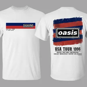 Oasis 1996 USA Tour T-Shirt, Vintage Britpop Rock Band Graphic Tee, Retro Music Concert Merch, Unisex Trendy Summer Outfit, Iconic 90s Style Music Fan Apparel Gift, Vintage Band Tee, Unisex, Music Fan Gift, Y2K