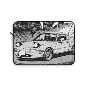 Black and White Manga Miata Laptop Sleeve