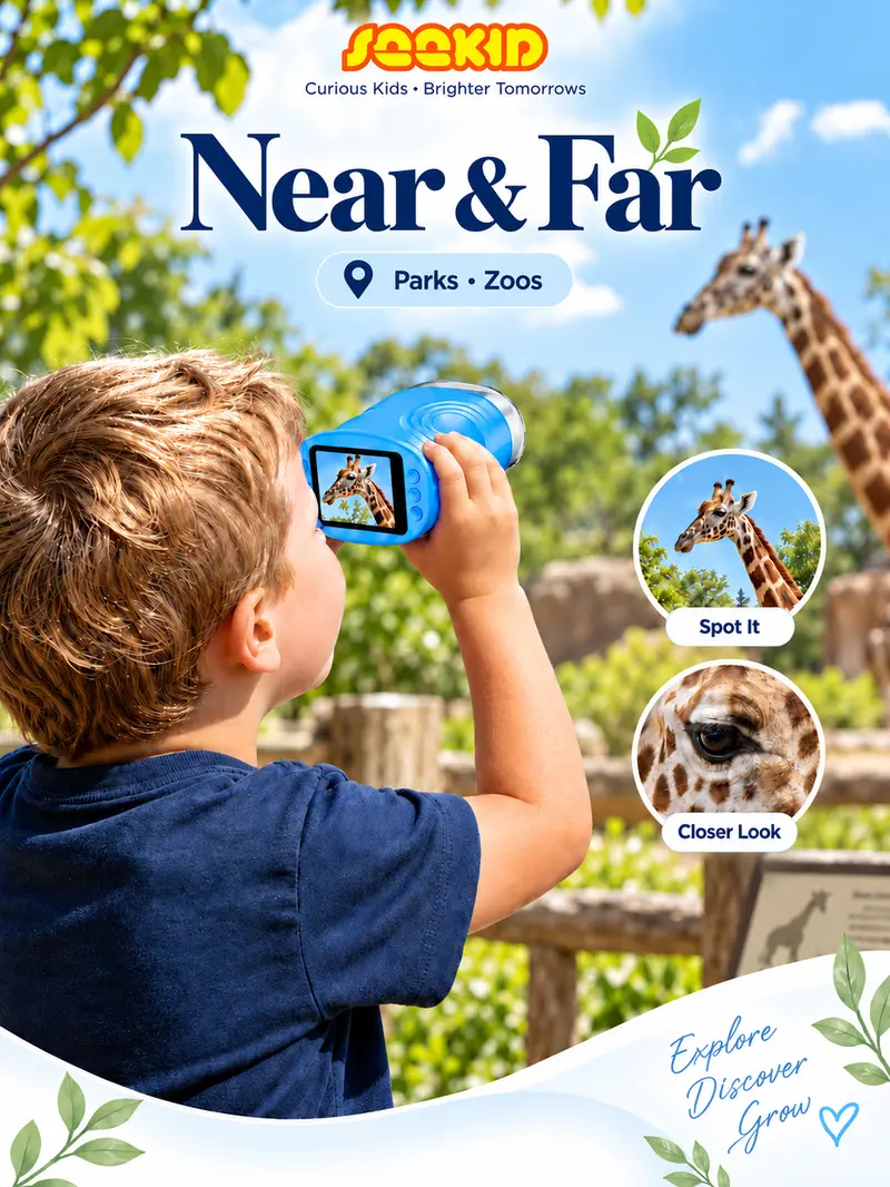 【2027 Upgrade】SEEKID 1000X Handheld Microscope for Kids with 4K 2.0" Screen, Photo & Video Camera, Rechargeable and Portable, a Fun STEM Gift & Birthday Present for Ages 3+,back to school