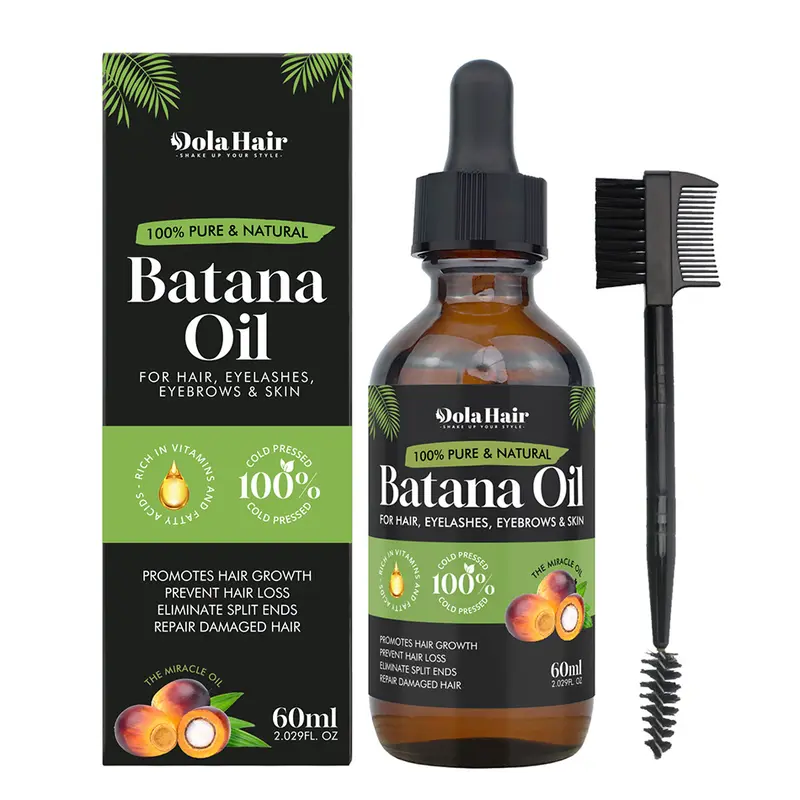 Dolahair Organic Batana Oil - 60ml Hair Care Moisturizer, Organic Herbal Raw Oil for Anti-Hair Fall, Regrow Solutions, Scalp Care & Radiant Locks Lightweight Daily Nourishing Treatment, Organic Herbal Oil Scalp Care