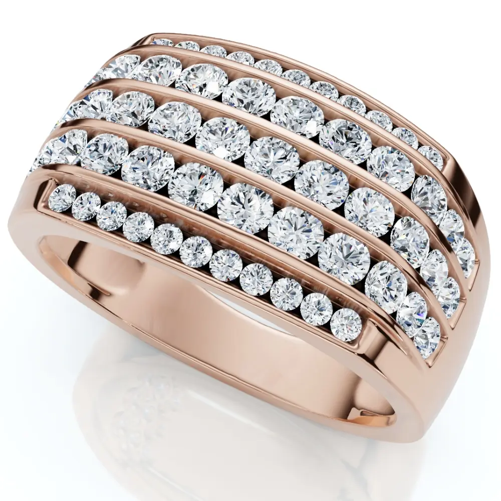 2Ct Men's Diamond Ring in 14k Gold Lab Grown