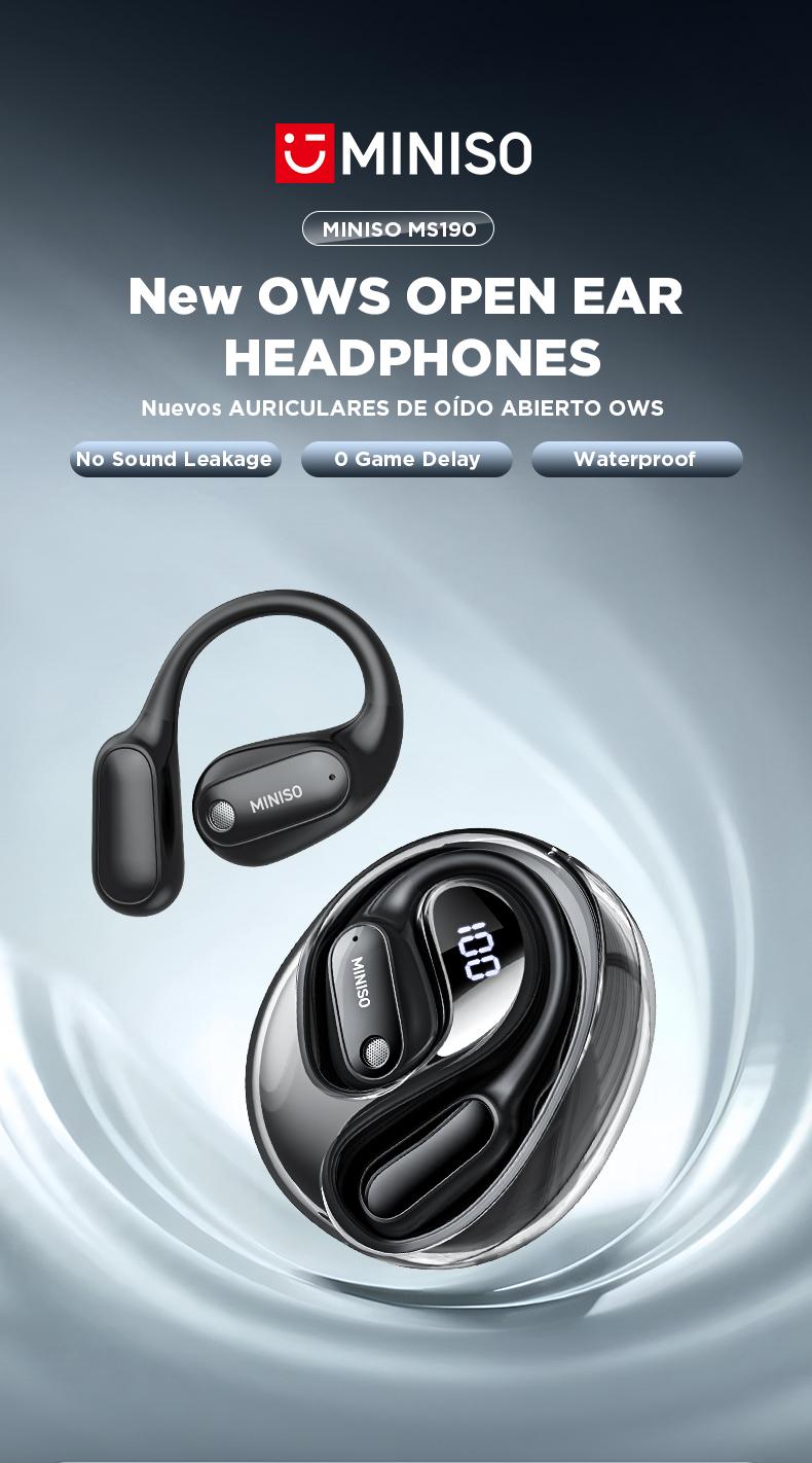 MINISO MS190 Wireless Headphones Bluetooth 6.0 Sport Earphone Built-in Microphone HIFI Sound Quality Earbuds