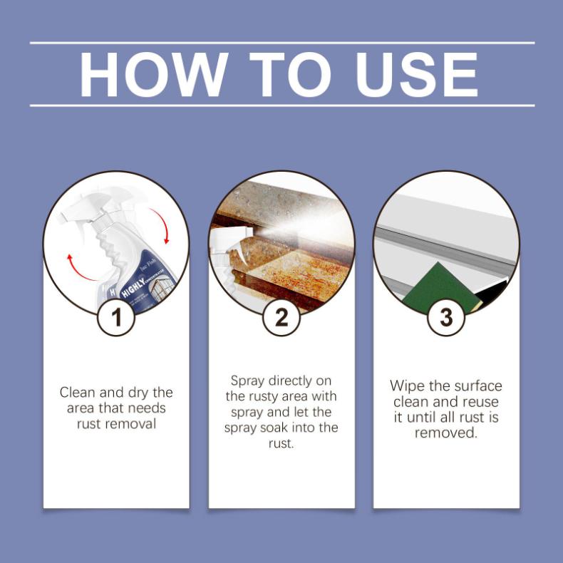 Multi-functional rust remover, stainless steel cleaner, rust remover