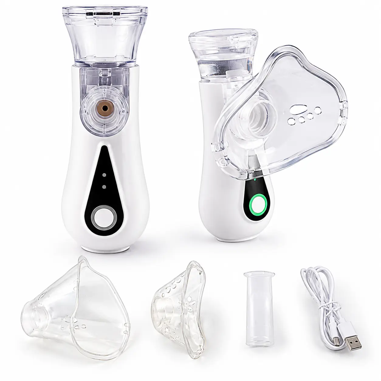 Portable Handheld Nebulizer for Adults & Kids, Rechargeable Mesh Nebulizer Machine with Self-Cleaning Function, Ultra-Quiet 3μm Fine Mist Atomizer, Lightweight Detachable Design for Home, Travel, Daily Respiratory Care and Humidification