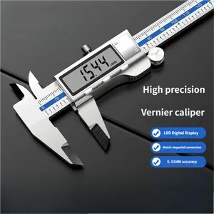 Digital Caliper 0 - 6''/ 0 - 150 mm Stainless Steel Vernier Caliper with Large LCD Screen Auto-Off Feature Inch/Millimeter Conversion High Precision LED Display