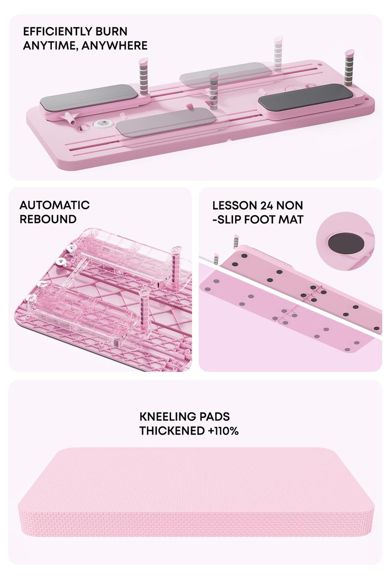 4.0 New Upgrade ZENROUS Pilates Board, Multi-functional Ab Exercise Board, Foldable Home Pilates Reformer, Maximum Load 300 lbs Fitness Board with Kneeling Pad and Timer, Abs Workout Equipment for Abdominal & Core Strength Training Springtok