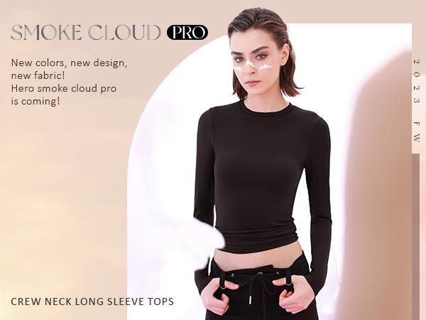 PUMIEY 【Live Only】Long Sleeve Crew Neck Basic Tee Fabric Top Womenswear Cloud Streetwear
