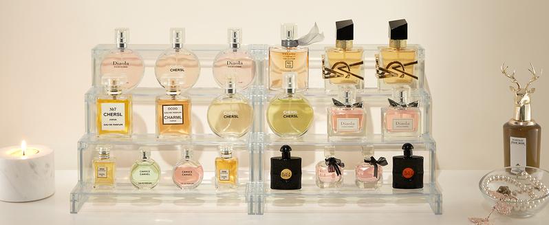 Lifewit 4 Tier Clear Display Stand for Perfume, Cologne, Fragrance, Skincare, Makeup, Cosmetics, Figures, Cupcake, Dessert