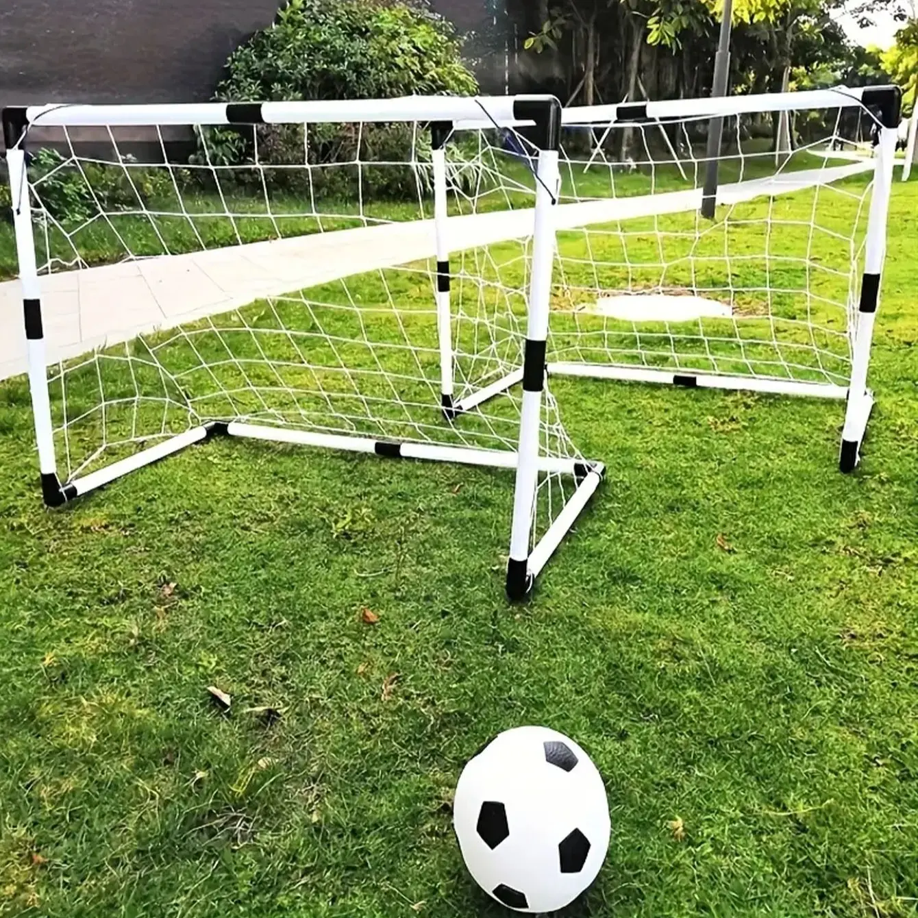 Portable Foldable Football Goal Set, Indoor Outdoor Soccer Net, Detachable Kids Training Equipment, Boy Girl Birthday Gift, PP Material, Portable Soccer Goals