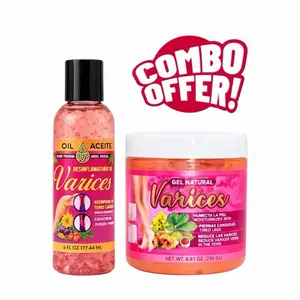 VIRAL Combo Pack Varices Gel 8.81oz (250g) Large Size Natural Relief Massage Varicosa Massage Body Oil Targeted Cooling Sensation Legs, Knees, Arms Shoulders