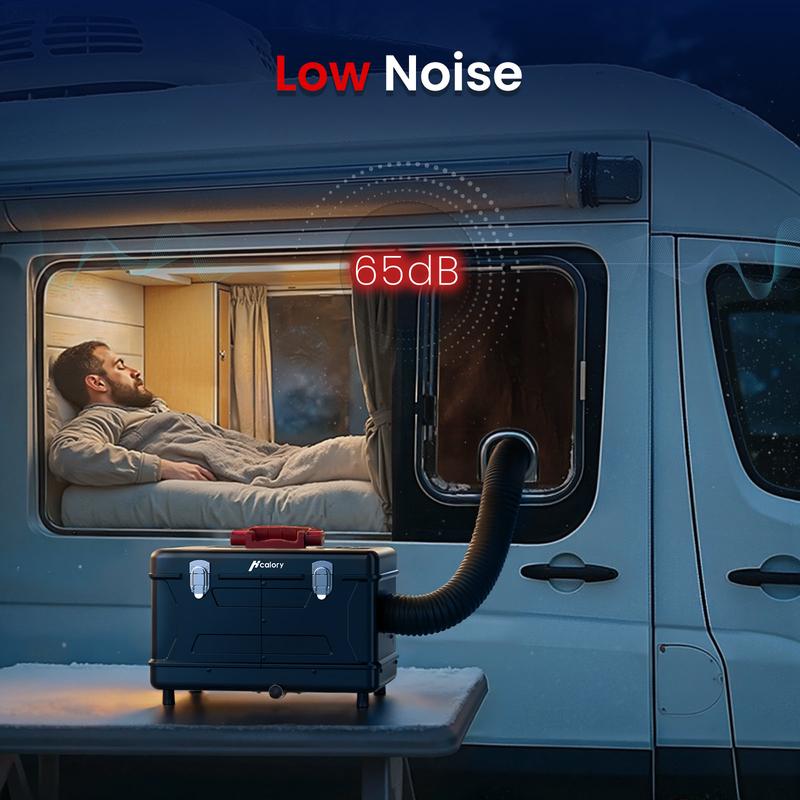 HCALORY 8KW Diesel Air Heater All-in-one 110V AC & 12V DC Support with Altitude Mode 5L Fuel Tank Portable Parking Heater Bluetooth APP Control Heating for Car Truck Boat RV Campers