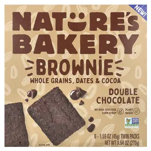 Nature's Bakery Brownie, Double Chocolate, 6 Twin Packs, 1.59 oz (45 g) Each