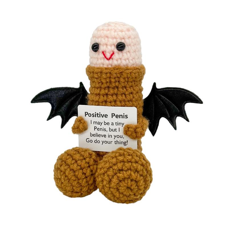 Cute Crochet Dolls Creative Knitted Decorations with Positive Message Cards Soft Stuffed Toys Perfect for Birthdays Christmas Huggable Plush Gifts Cute Crochet Dolls Creative Knitted Decorations with Positive Message Cards Soft Stuffed Toys Perfect for Birthdays Christmas Huggable Plush Gifts