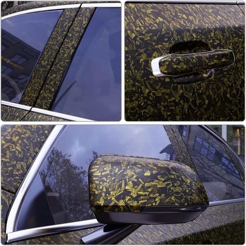 60" x 12" Car Body Vinyl Film Wrap Sticker With Tool Set, 5FT x 1FT Car Wrap Vinyl Roll with Air Release - Air Bubble Free (7D Matte Carbon Fibre)