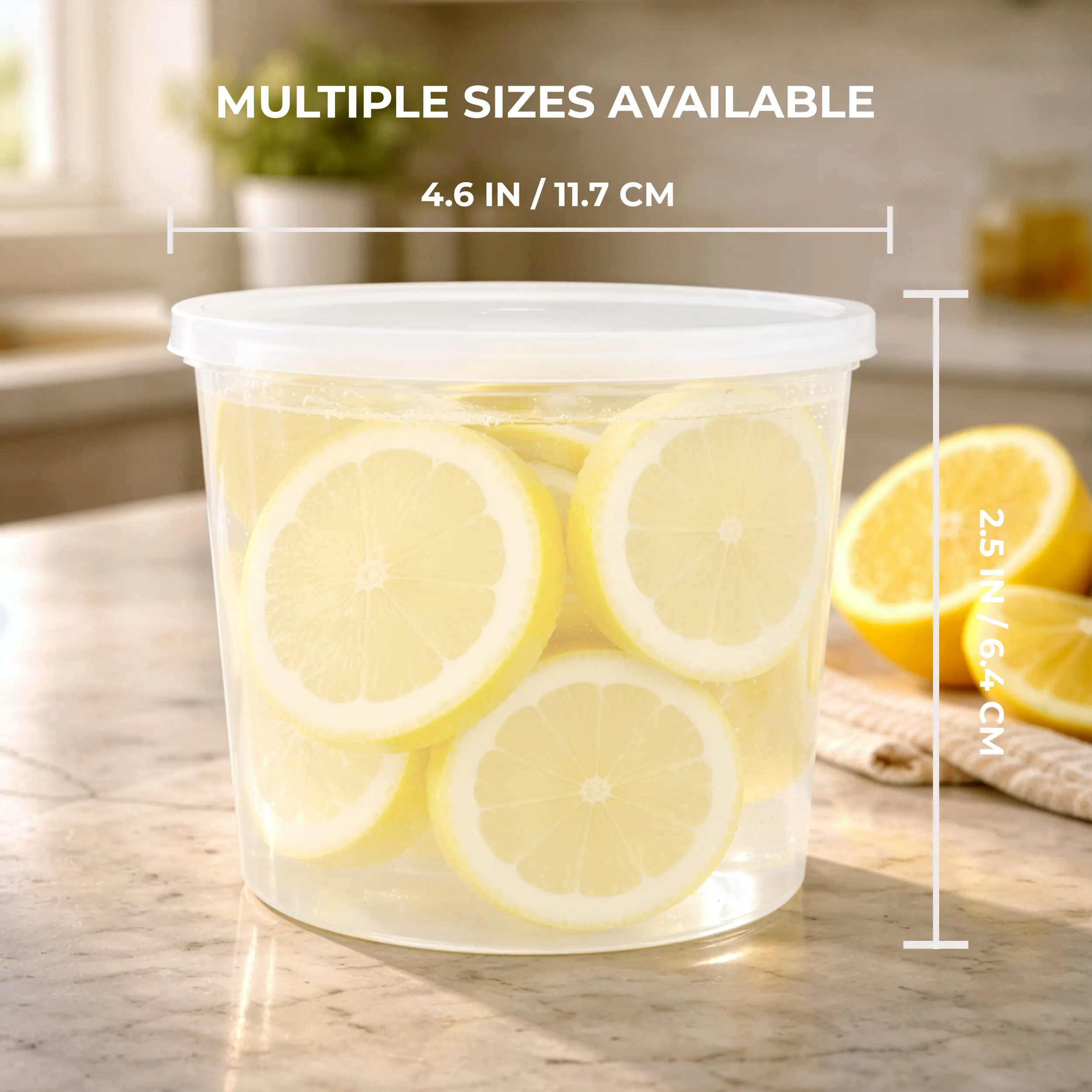 FRESHWARE 64oz BPA-Free Plastic Reusable Stackable Kitchen Deli Food Storage Containers (12-Pack) - Half-Gal Airtight Leakproof Set, Freezer-Safe Meal Prep Containers for Pasta Salad, Airtight Container Set