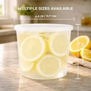 FRESHWARE 64oz BPA-Free Plastic Reusable Stackable Kitchen Deli Food Storage Containers (12-Pack) - Half-Gal Airtight Leakproof Set, Freezer-Safe Meal Prep Containers for Pasta Salad, Airtight Container Set