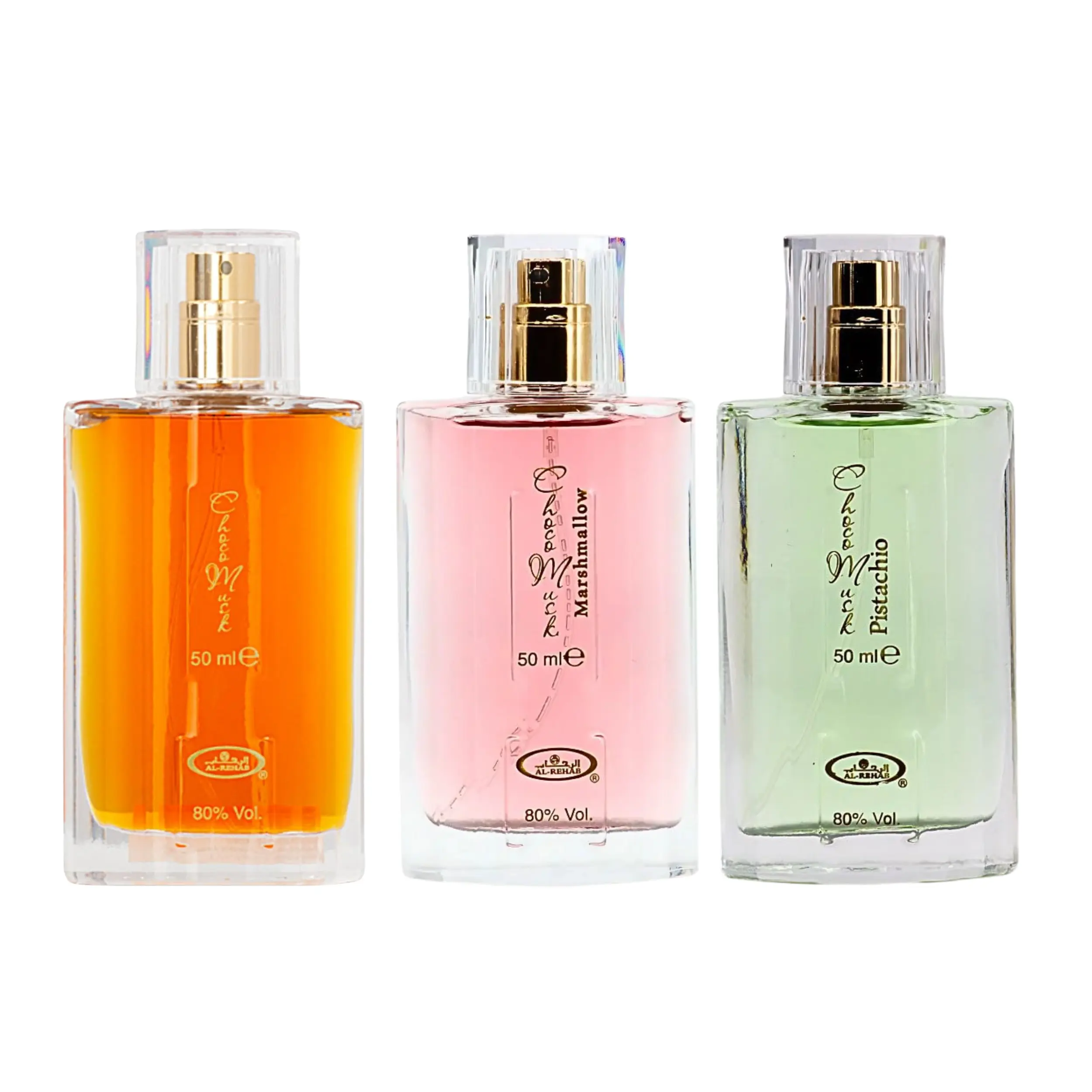 Al Rehab Choco Musk Perfume Set - 3-Piece Gourmand Collection with Vanilla, Pistachio & Marshmallow Scents, 50ml Unisex Eau de Parfum, Sweet Dessert Fragrances, Perfumes, Desserts, Cocoa Musk Perfume, Adults