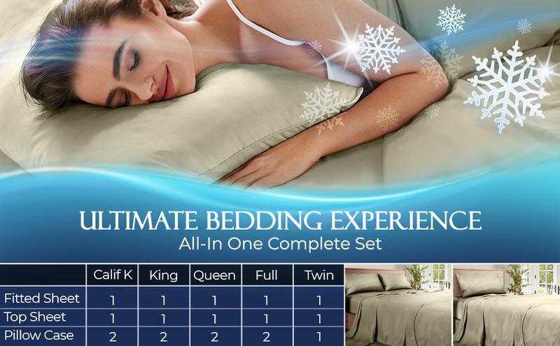 DECOLURE Cooling Bed Sheets - Luxurious Ultra Soft Bamboo Viscose Microfiber Sheets with Deep Pockets for Hot Sleepers