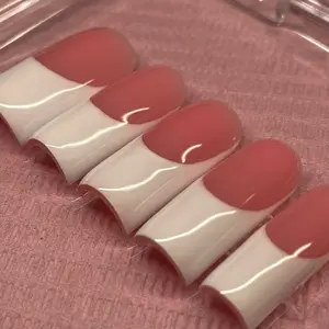 Classic White Square French Tip Press-On Nails