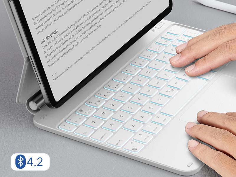 ESR Floating Keyboard Case for iPad Air 11/13 inch, iPad A16/10th Gen Keyboard,Easy-Set Floating Cantilever Stand,Precision Multi-Touch Trackpad, Backlit Keys,Adjustable Viewing Angle