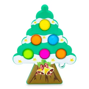 Pop Fidget Toy Holiday Tree 6-Button Bubble Popping Game