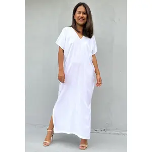 Callie Petite Kaftan in White