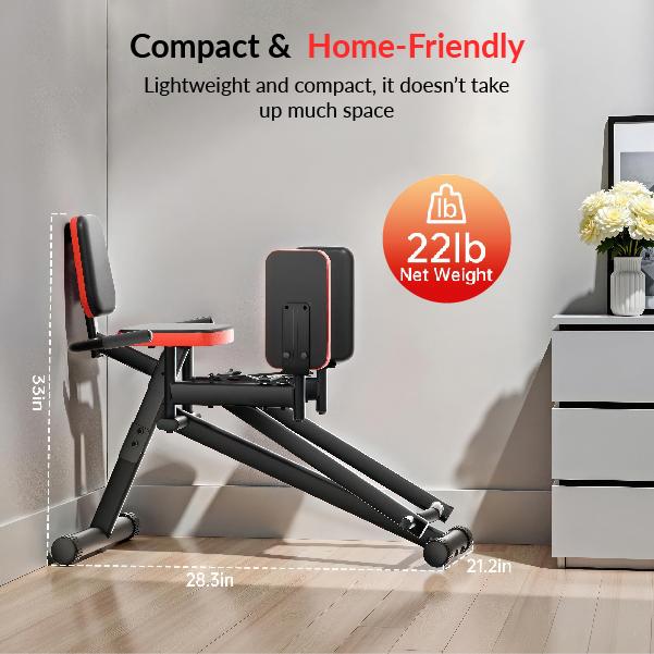 2-in-1 Hip Abductor & Adductor Machine for Home Gym - Adjustable Glute Trainer, Inner/Outer Thigh Workout Equipment for Hip Sculpting & Butt Lifting