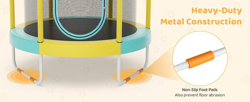 Costzon 48” Trampoline for Kids, Toddler Trampoline with Enclosure Net, Non-Slip Handrail & Anti-Slip Foot Pads, Indoor/Outdoor, COSTST Costzon 48” Trampoline for Kids, Toddler Trampoline with Enclosure Net, Non-Slip Handrail & Anti-Slip Foot Pads, Indoor/Outdoor, COSTST