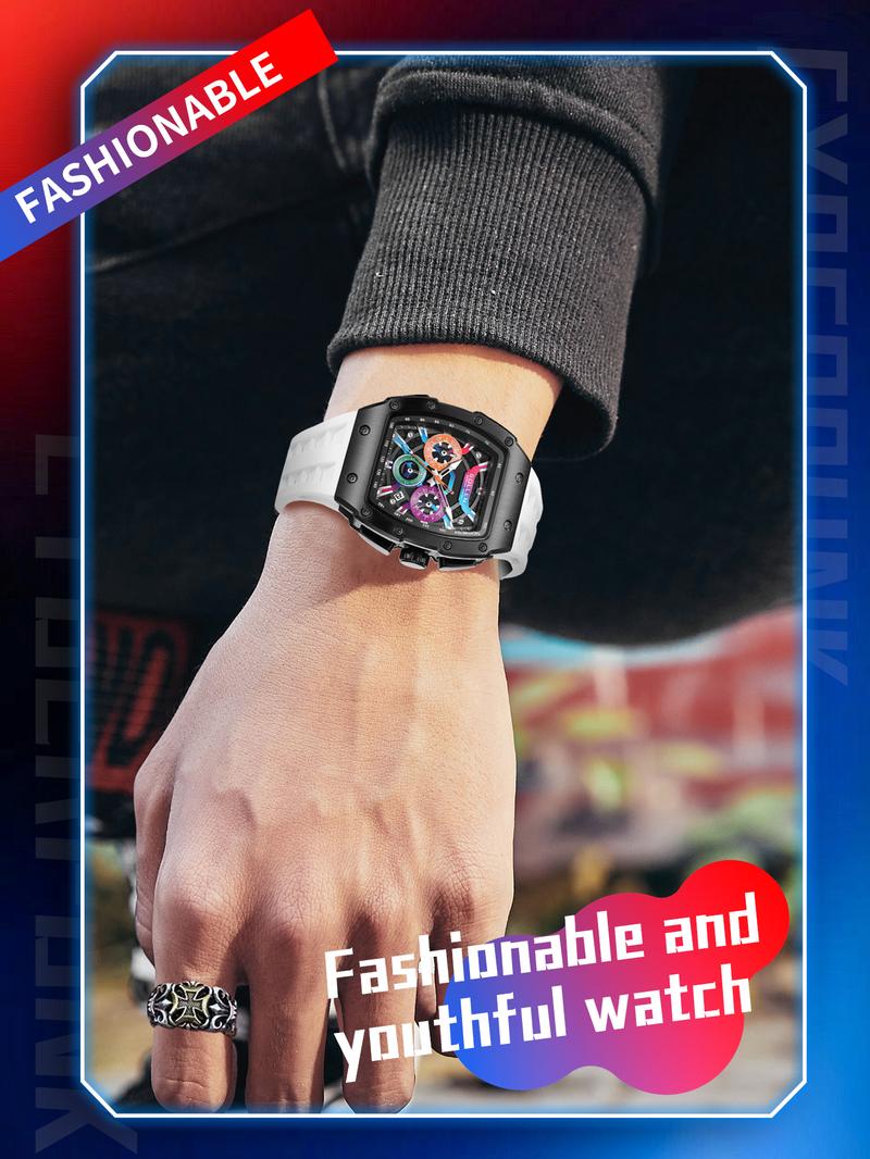 SOLLEN 728 Men's Rainbow Luxury Cool Watch Multi-functional Chronograph Waterproof Night Light Function Valentine's Day Gift