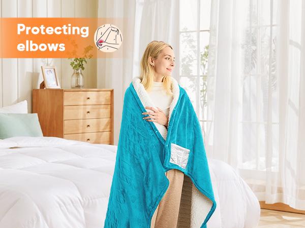 Greenoak Heated Blanket Electric Throw 50"X60", Heating Blanket with 10 Heat Levels 8 Hours Auto-Off,Fleece Soft Christmas Blanket,Gifts for Grandma Seniors Mom