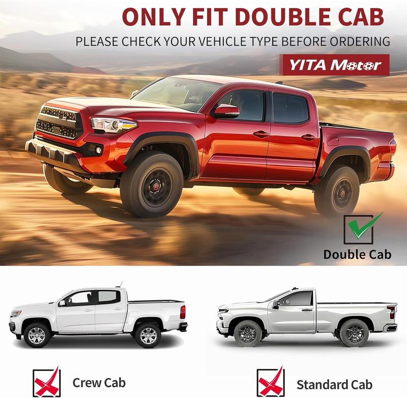 YITAMOTOR 6/6.5 inches Running Boards Compatible with 2024-2025 Toyota Tacoma Double Cab Side Step Nerf Bars with 8 Brackes Heavy Duty Aluminum Running Boards