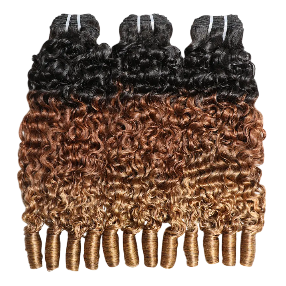 [Last Special Offer] Human Hair Burmese Curly 3 or 4 Bundles Virgin 16A T1b/30/27 Color 14-32 Inches Spiral Ends Look summerwins Bulk Extensions