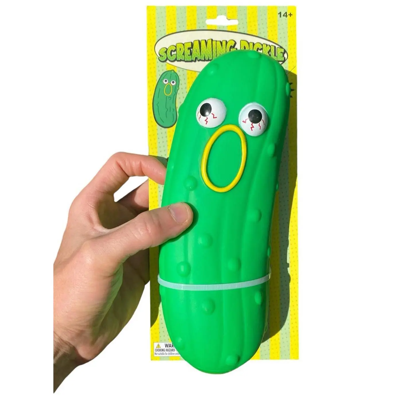 GIANT SCREAMING PICKLE - Squeaking Sound Noise ~ Stress Squeeze Gag Gift Dog Toy