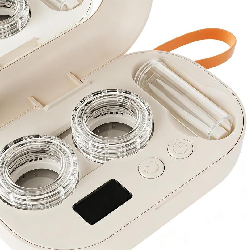 Portable Contact Lens Cleaner,Ultrasonic Lens Cleaning Box, Eye Care Product for Women & Men Rechargeable Eye Contact Cleaner with Vanity Mirror Compact Contact Lens Cleaner with Two Cleaning Modes Fits Hard,Soft, Multicolor Contact Lens