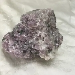 Brazilian quartz with pink tourmaline with lepidolite crystal