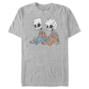 Men's The Simpsons Skeleton Bart and Lisa T-Shirt