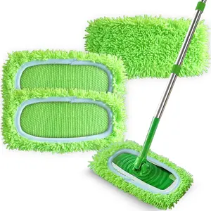 4 Pack Reusable Microfiber Mop Pads Compatible with Swiffer Sweeper, Washable Dry Sweeping Cloths and Wet Mopping Pad Refills for Hardwood Surface Floor Cleaning (Mop is Not Included)