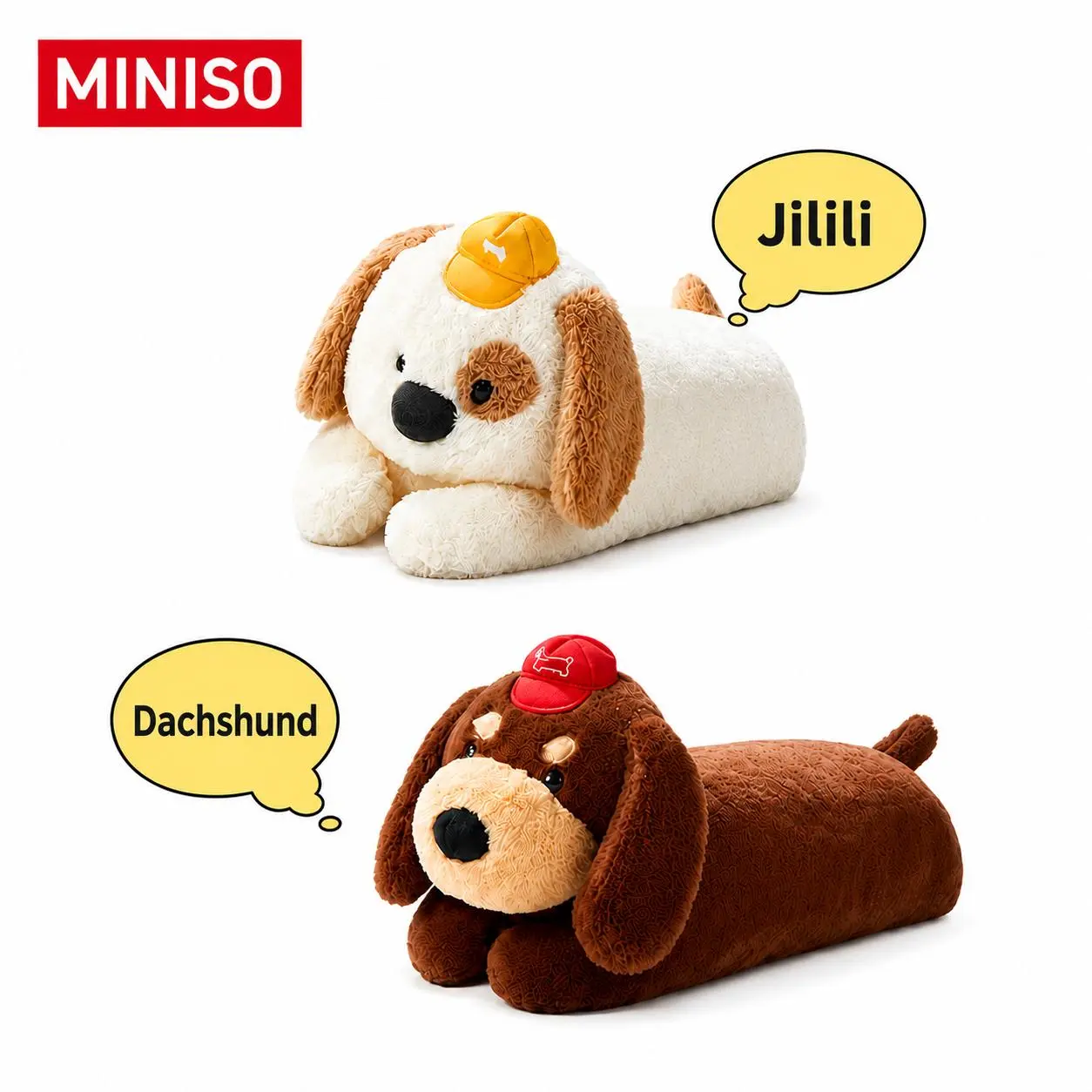 MINISO Buddy Friends Series Long Plush Companion - Gift-Ready Cute Animal Design Collectible, Soft Huggable Animal Plush Stuffed Toy Pillow for Kids, Room Decor